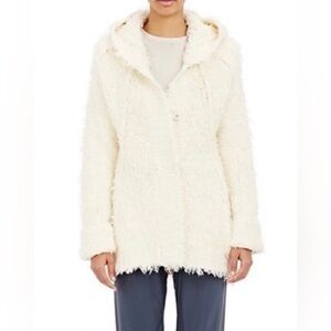 2017 Designer ATM Anthony Thomas Melillo Acrylic Wool blend hooded Cream Jacket